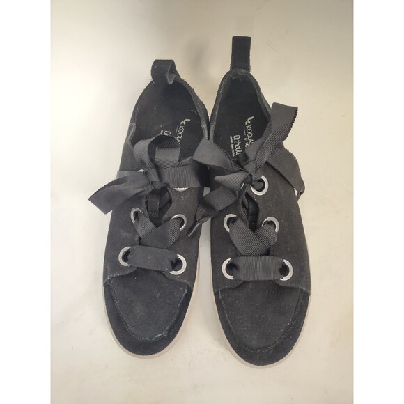 Ugg Koolaburra Comfort Sneakers Size 6.5 Lace-up Black Ribbon Lace Suede Leather - Picture 8 of 12